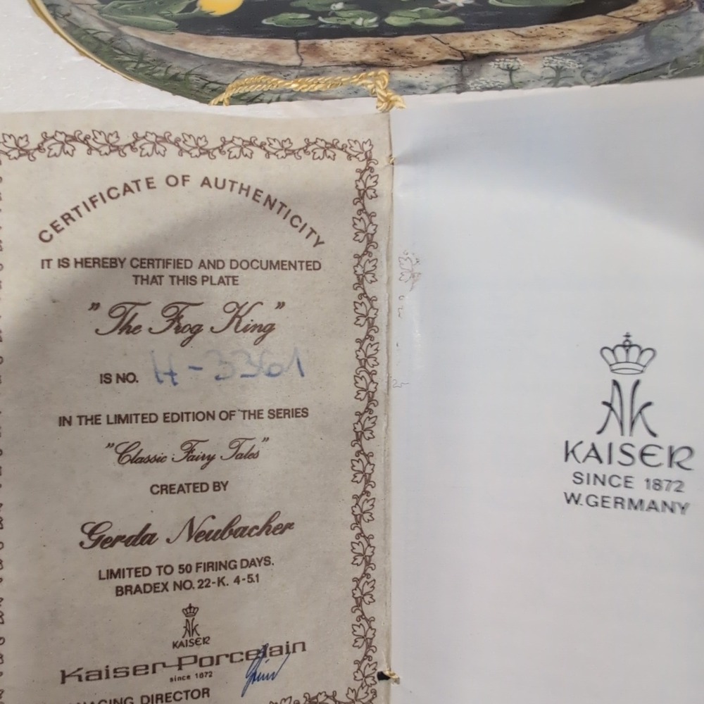 Kaiser Porcelain The Frog King Gerda Neubacher Classic Fairy Tales Plate - Picture 4 of 8